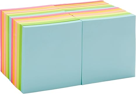Sticky Notes, Office Supplies for Desk, 3-x-3-inch, 24-Pack, Assorted Colors