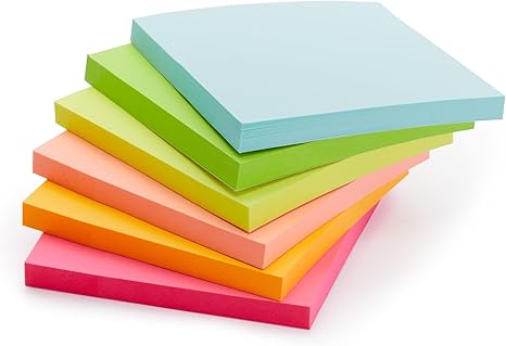 Sticky Notes, Office Supplies for Desk, 3-x-3-inch, 24-Pack, Assorted Colors