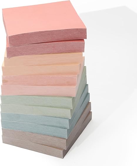 Sticky Notes 3”x3”12 Pads, Pastel Colors Sticky Notes, Sticky Note, Self-Stick Note Pads, Sticky Pads Sticky Notes Aesthetic, Sticky Notes Bulk，100 Sheets/pad