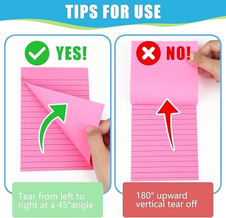 36 Pads Lined Sticky Notes, Sticky Note Pads 4x6 inches, 12 Bright Color Sticky Notes with Lines Self-Stick Note Pads, Perfect for Office Home,School
