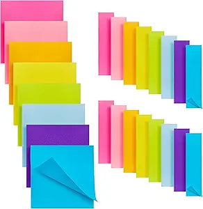 Sticky Notes Assorted Sizes, 24 Pads Self-Stick Notes 3x3 in and 0.75x3 in Bright Colored Office Supplies Set, Strong Adhesive Easy to Post, Recyclable