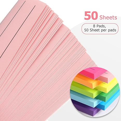 9 Pads to Do Lined Sticky Notes, 9 Bright Multi Colors Self-Stick Note Pads, 3x4 Inch with Line Adhesive Memo Sticky Notes Notepad, 50 Sheet/Pad
