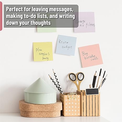 Bulk Sticky Notes, Morandi Colors Self-Stick Aesthetic, Colorful, 3”x3”, 12 Pads, Back to School Supplies